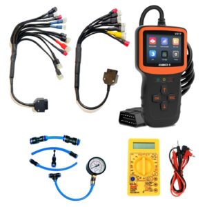 SMPL132 V317 OBD-ll Scanner, All in 1 (18 Coupler) Universal BS6/BS7 Bike Scanning Cable, DMM, FPG