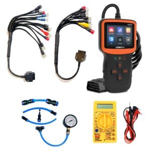 Mapout24 Premium 18 Coplar Bike Scanning Cable for BS6-BS7 – Includes V317 OBD-II Fastest Connectivity with Digital Multimeter and The Fuel Pressure Gauge SMPL190