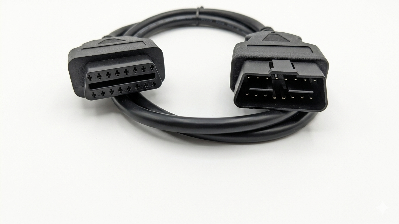 SMPL215 OBD-ll 16 Pin Male to Female Round Extension Moulded Cable