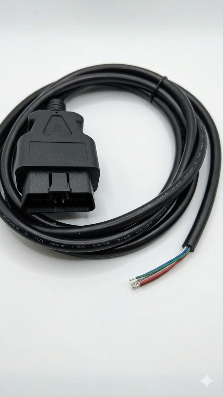 SMPL206 OBD-ll Ultra Male Connector with 8 Core Open End Moulded Wire