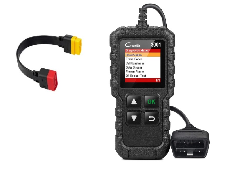 OBD 2 Splitter Adapter Extension Cable with Launch Scanner CReader 3001 Male to Female Cable